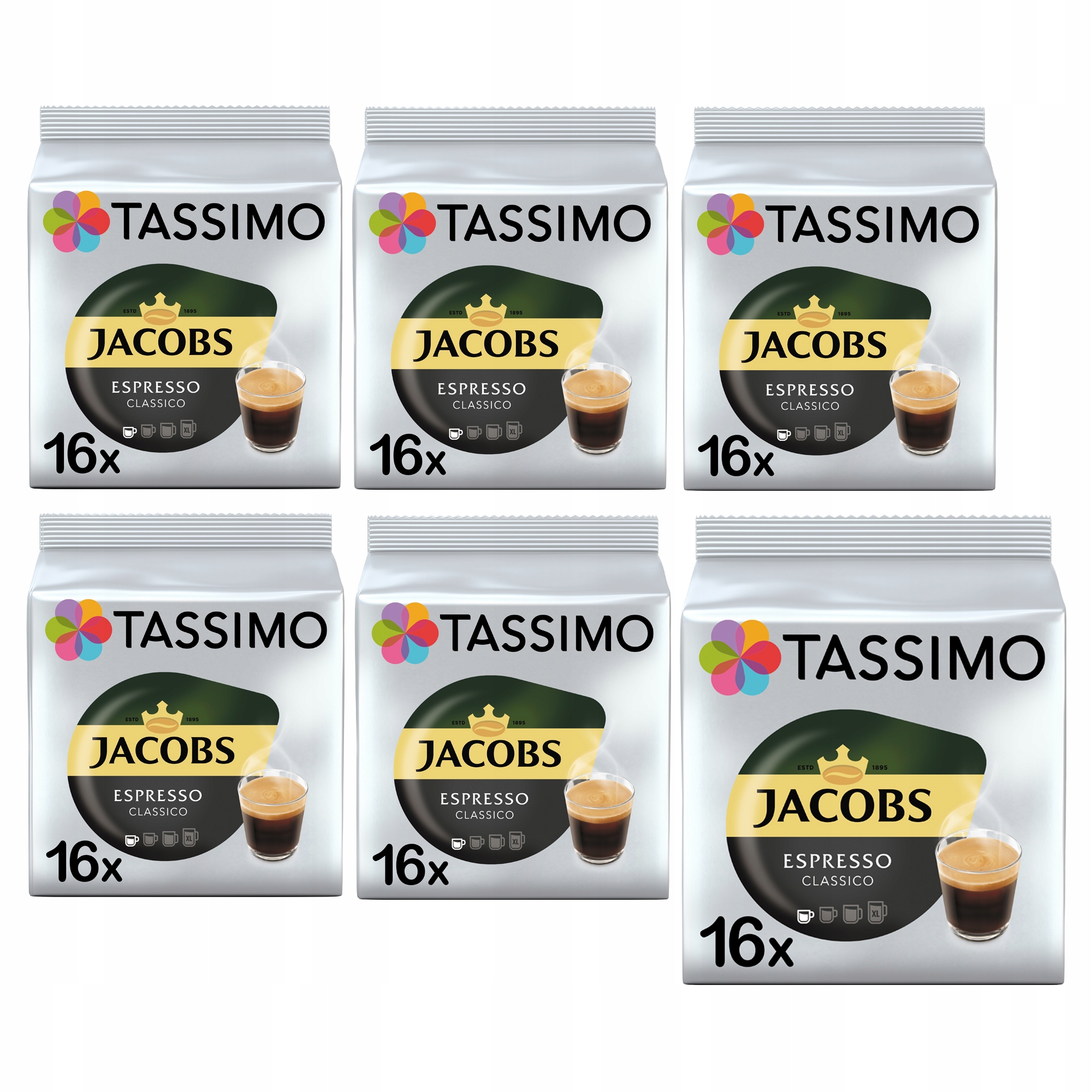 Kapsułki Tassimo Espresso Classico 6x 16 szt, 5+1 Gratis! [96 kaw]