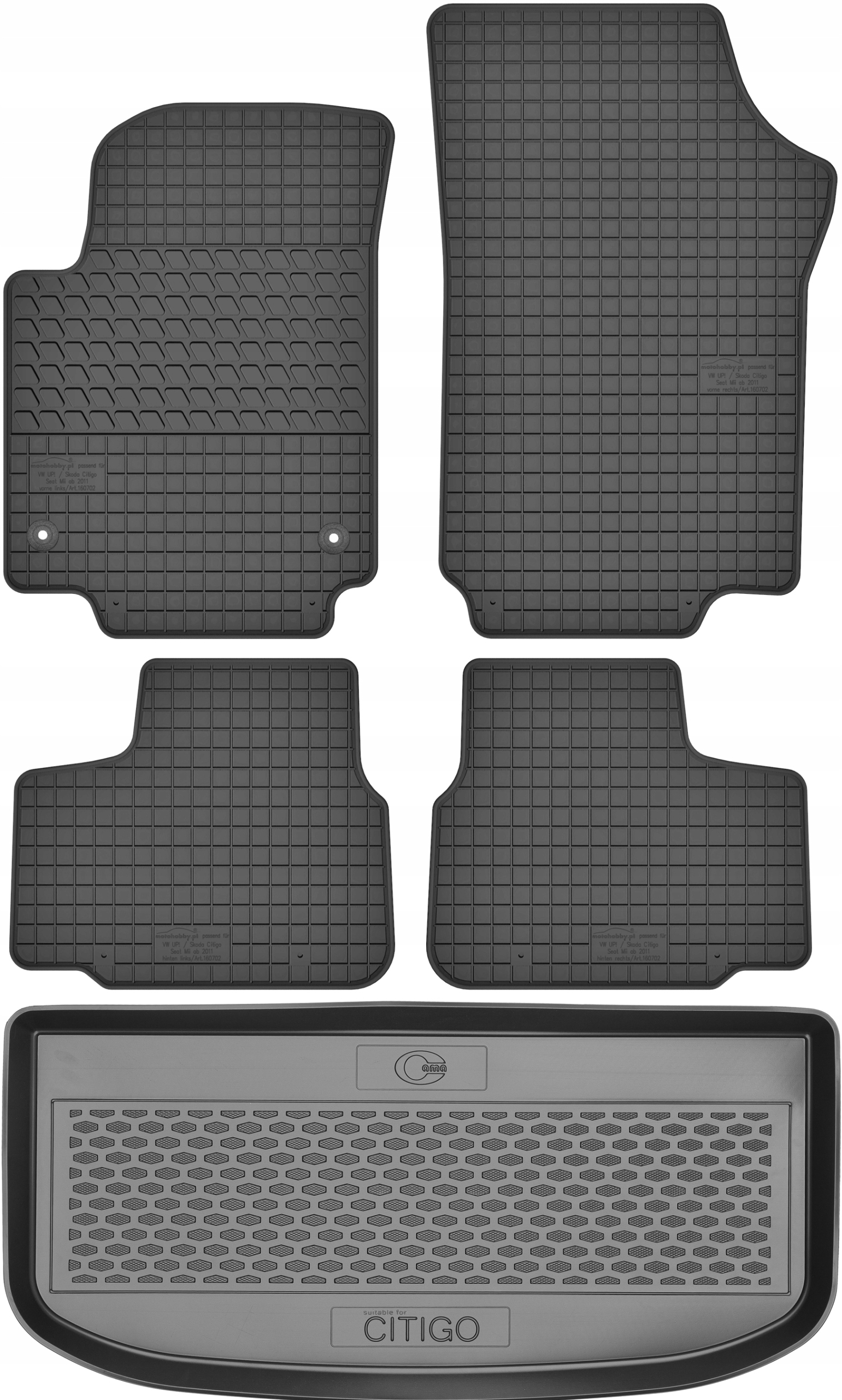 Škoda Citigo Hatchback od roku 2012-2019 Sada Koberce batožinový priestor