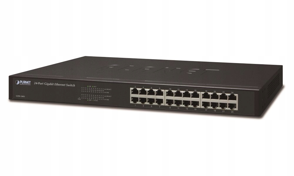 Planet GSW-2401 Switch 24 x 10/100/1000, kov, rackmount, fanless