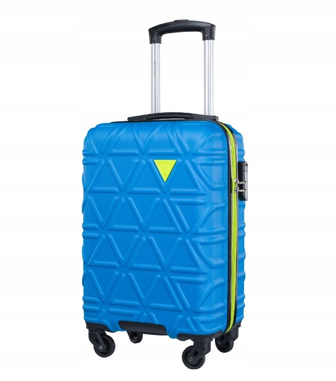 Walizka kabinowa na kółkach Puccini California ABS018C 7 Niebieska Twarda