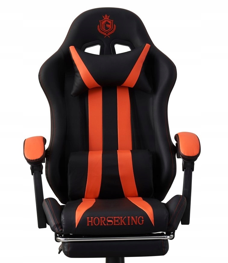 Herní Křeslo Horseking S Otočnou Podnožkou Pro Hru, Židle Červená