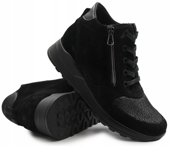 Dámské boty na podzim černé Kotníkové Boty Waldlaufer 364h81 41,5