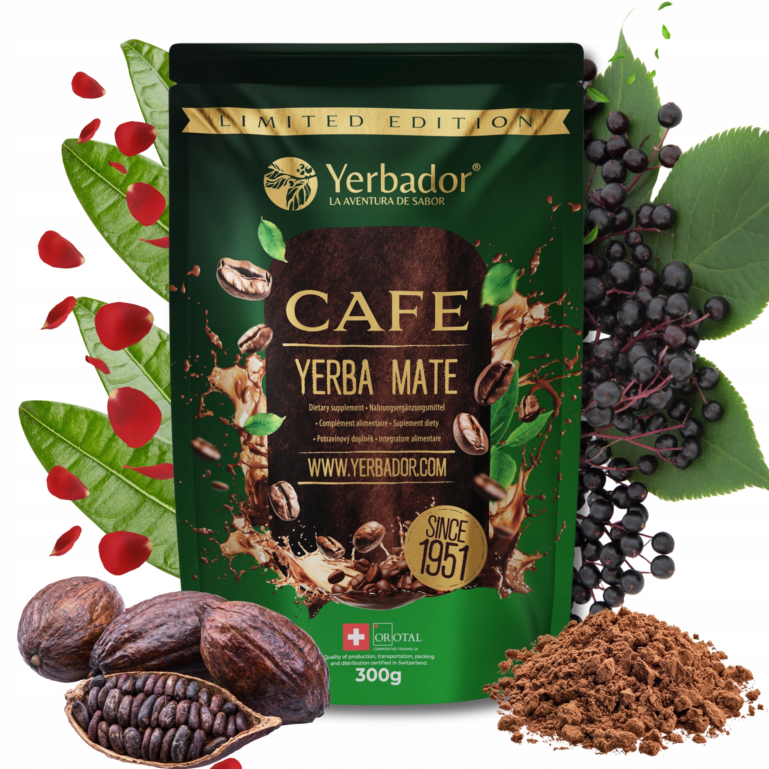 Yerbador Yerba Mate Café Káva Přírodní energie Síla chuti 300 g