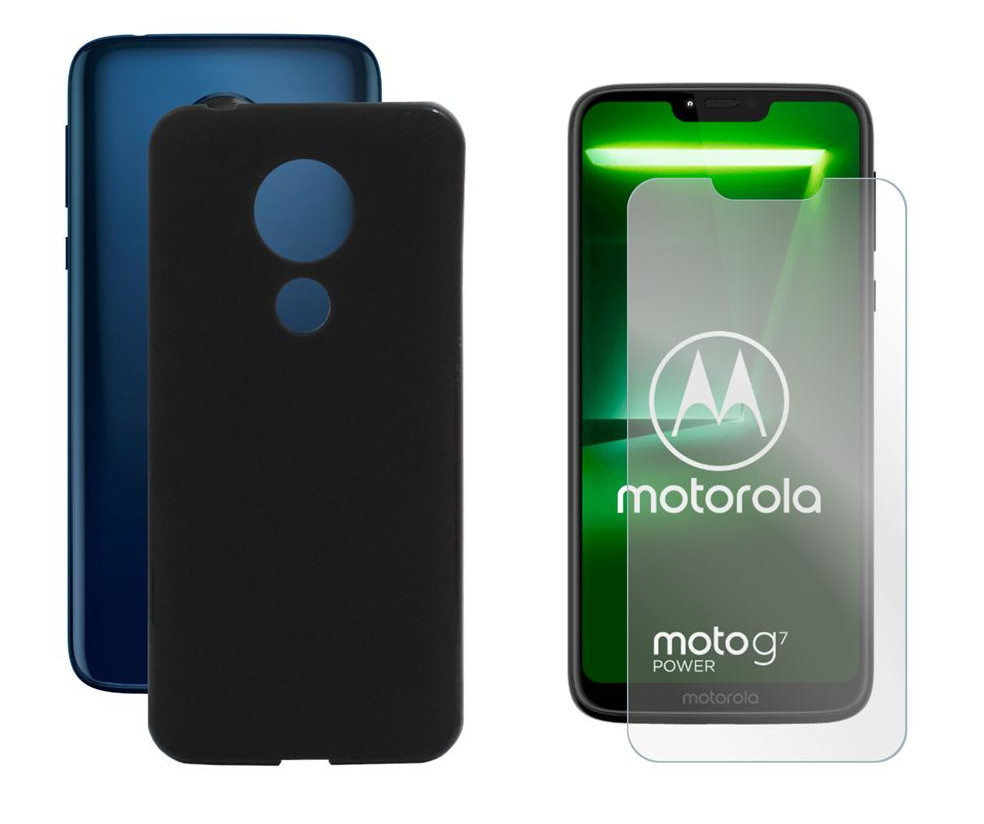 

Etui Jelly Case do Motorola G7 Power cza Mat+szkło