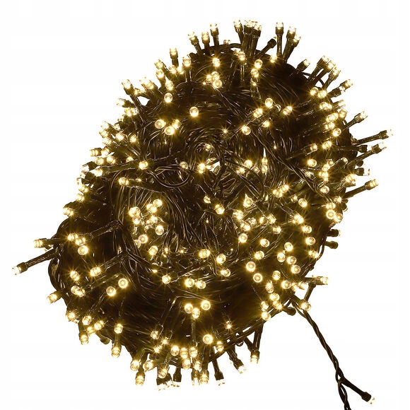 LAMPKI CHOINKOWE ZEWNĘTRZNE 500 LED 27,5m CIEPŁY BIAŁY WODOODPORNE TRWAŁE