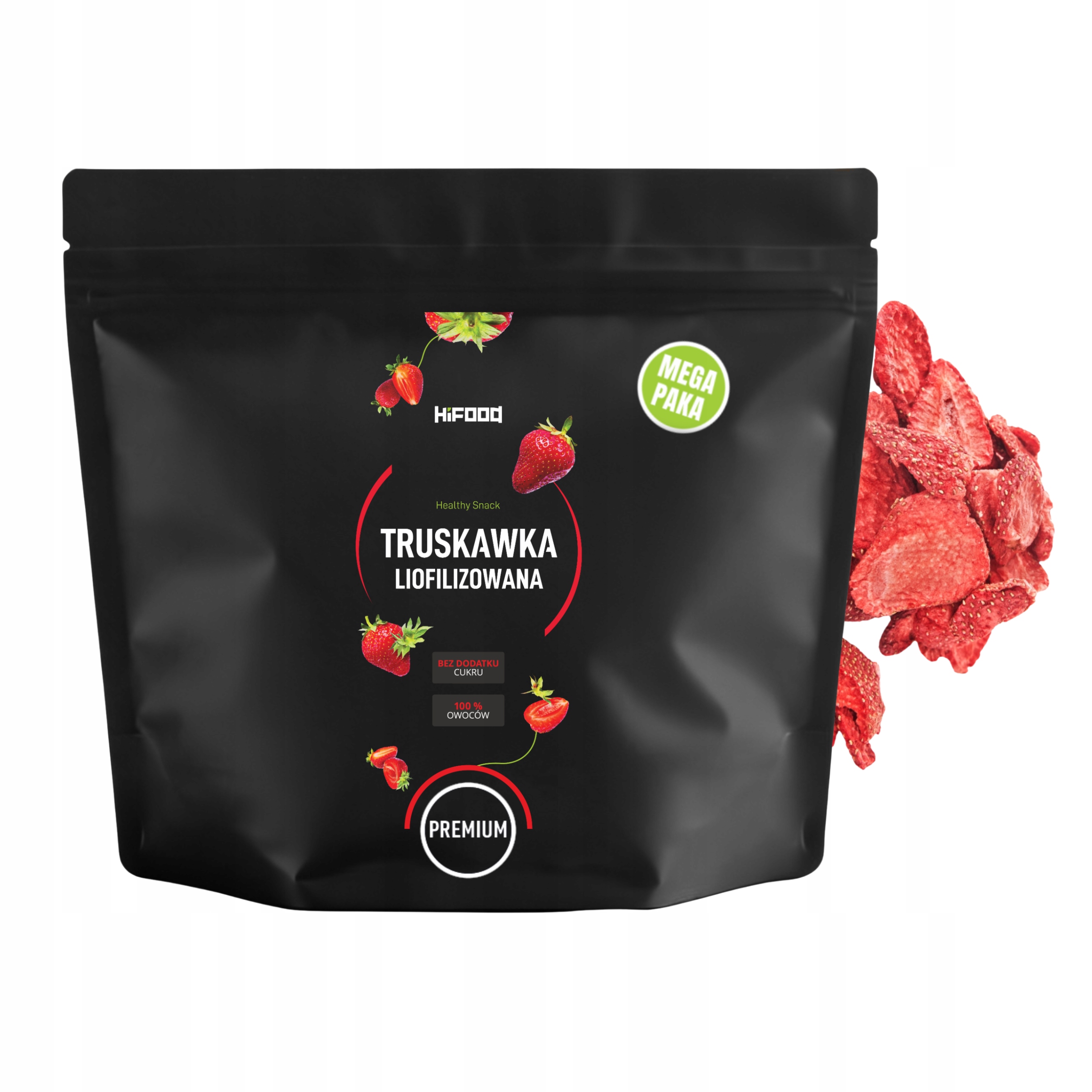 Truskawka Liofilizowana Plastry Paka Duża Paczka XXL 500g HiFOOD