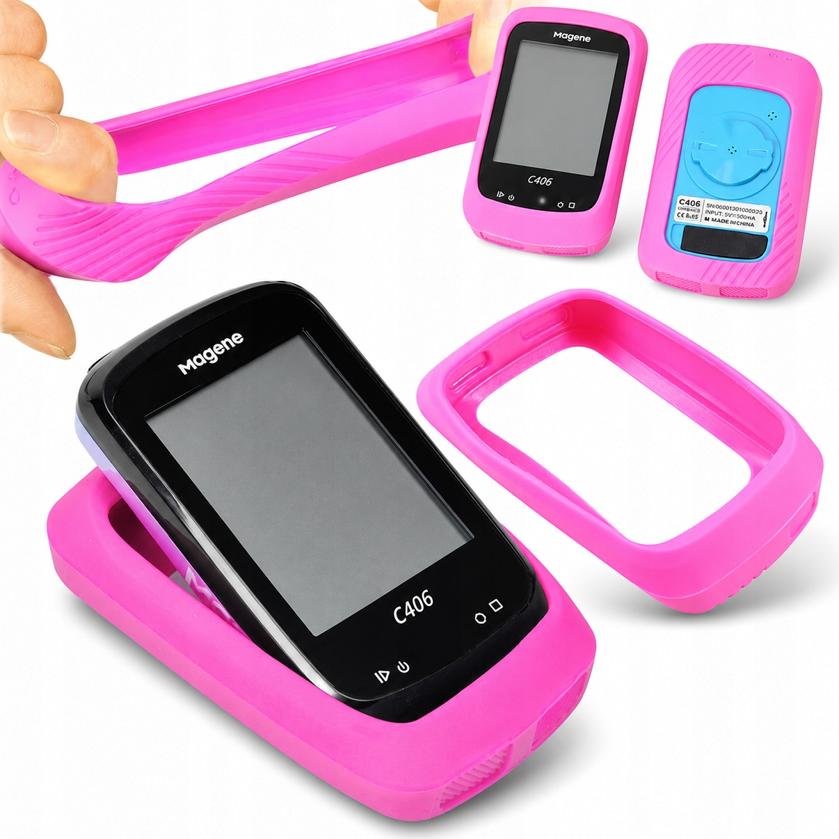 Różowe Etui silikonowe do komputera licznika rowerowego Magene C406 C406Pro