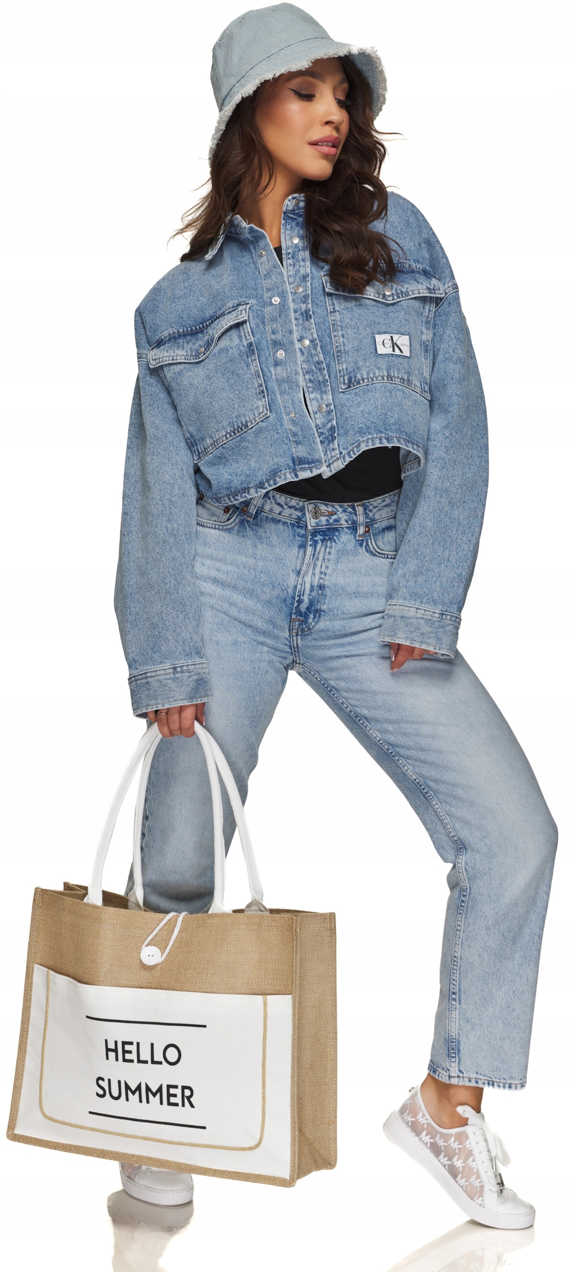 KAPELUSZ CZAPKA BUCKET HAT jeansowa 100% bawełna Rodzaj bucket