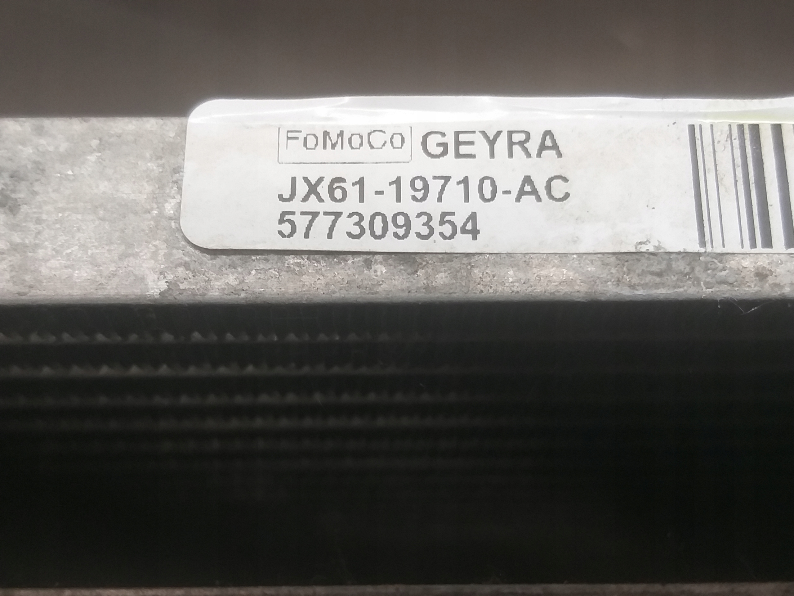 radiator 005-BD damaged