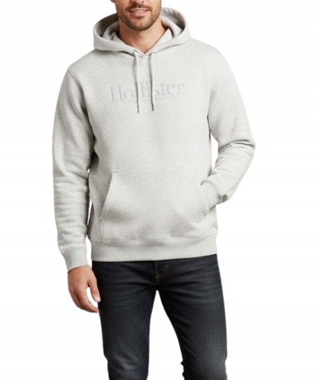Mikina klokanka Abercrombie Hollister XL mikina s kapucí , šedá