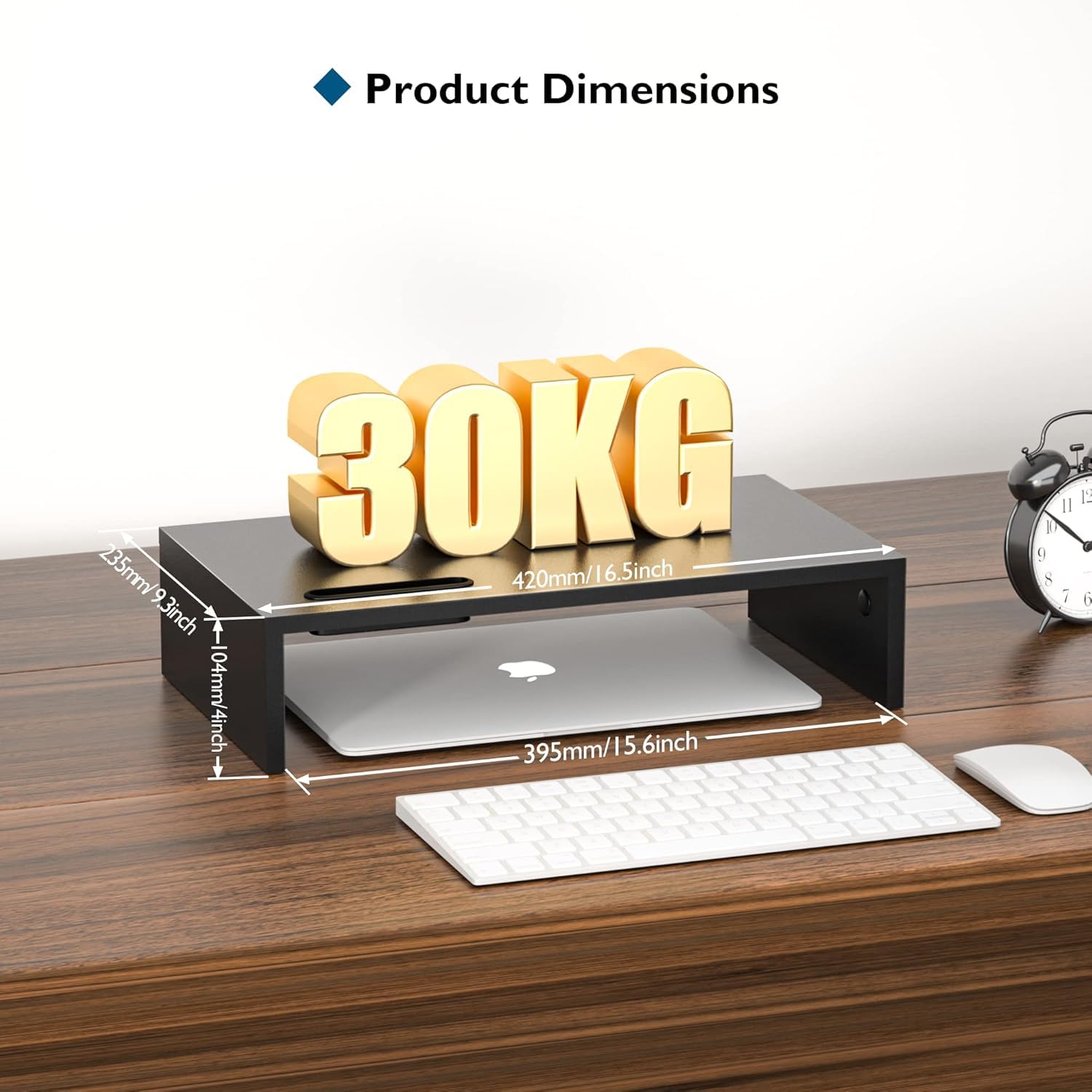 BONTEC Stojak Pod Monitor Ergonomiczny Z Uchwytami Na Telefon Laptop PC — miniatura 4