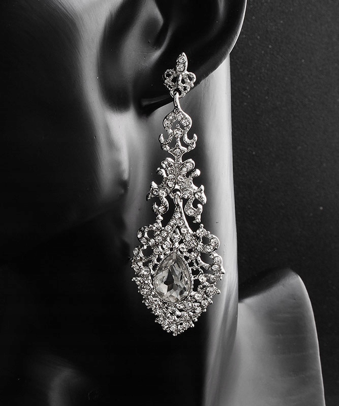 KOLCZYKI ŚLUBNE LUXURY DŁUGIE SREBRNE Cechy nie zawiera niklu