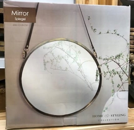 LUSTRO 42 cm wiszące stare złoto metalowe na pasku Marka Home Styling Collection