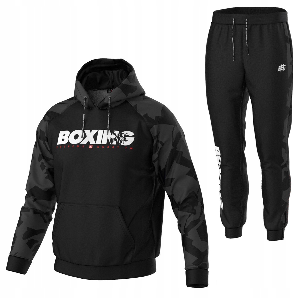 Teplákovka Pánský sportovní Extreme Hobby Bold Boxing komplet S Černý