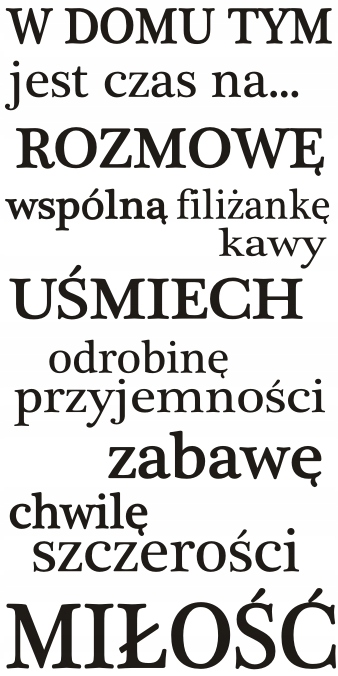 

Napis na ścianę, naklejka - W domu tym - 157