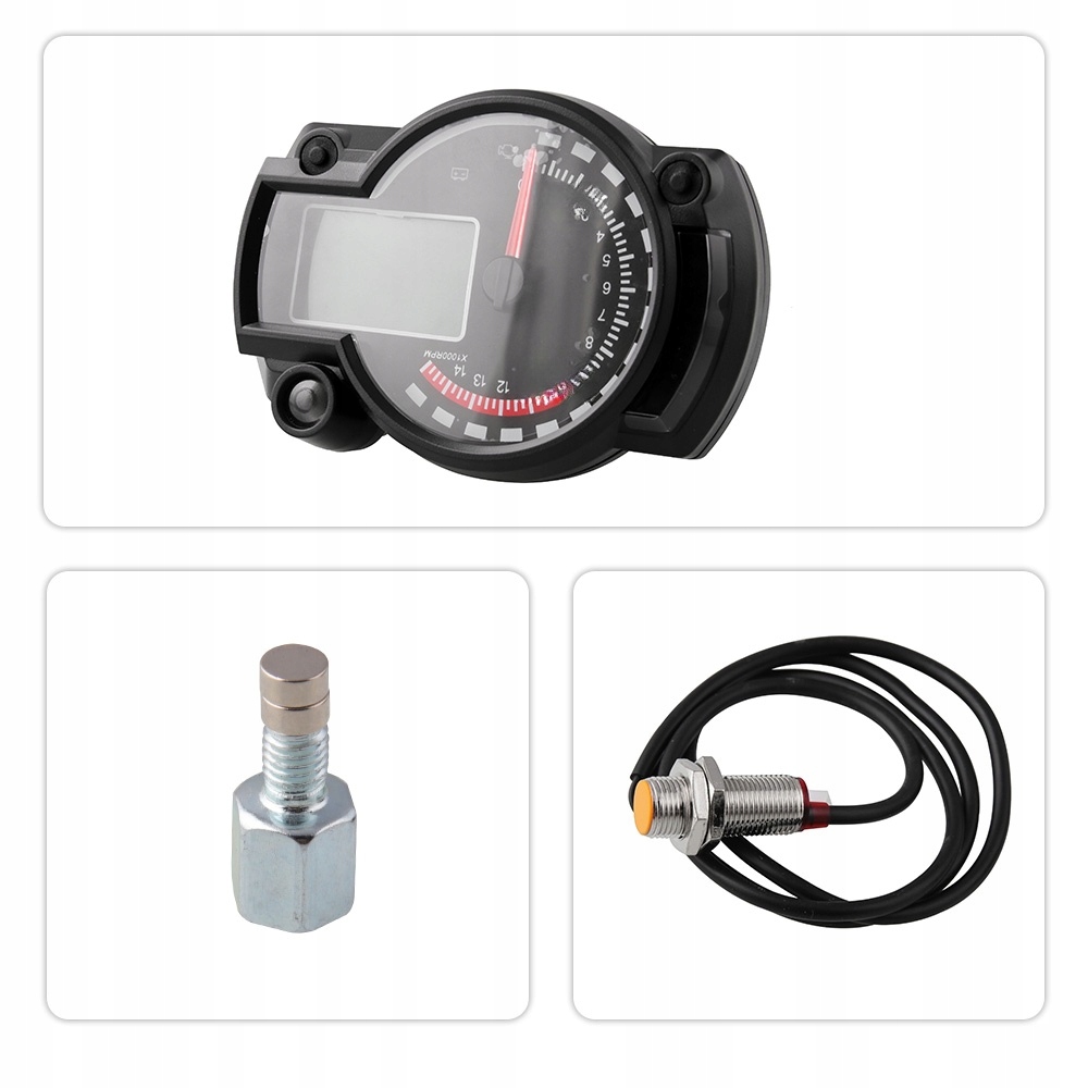 CYFROWY PRĘDKOŚCIOMIERZ MOTOCYKLOWY 7 KOLOROWYCH PODŚWIETLENIA Numer katalogowy części 13361394