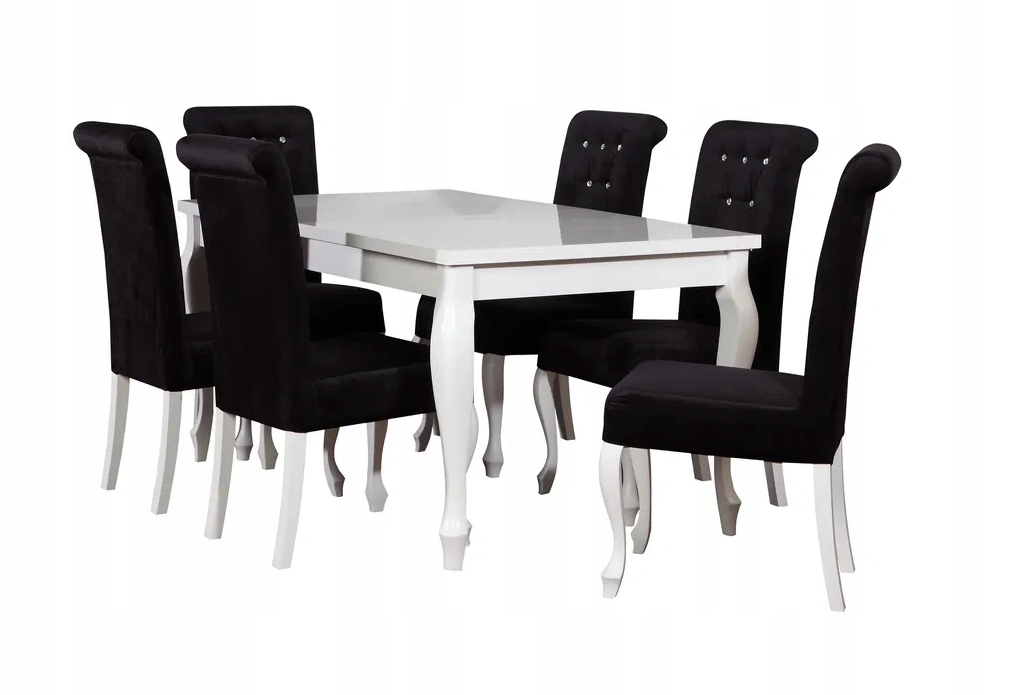 Zestaw stół rozkładany 160 cm z krzesłami GLAM