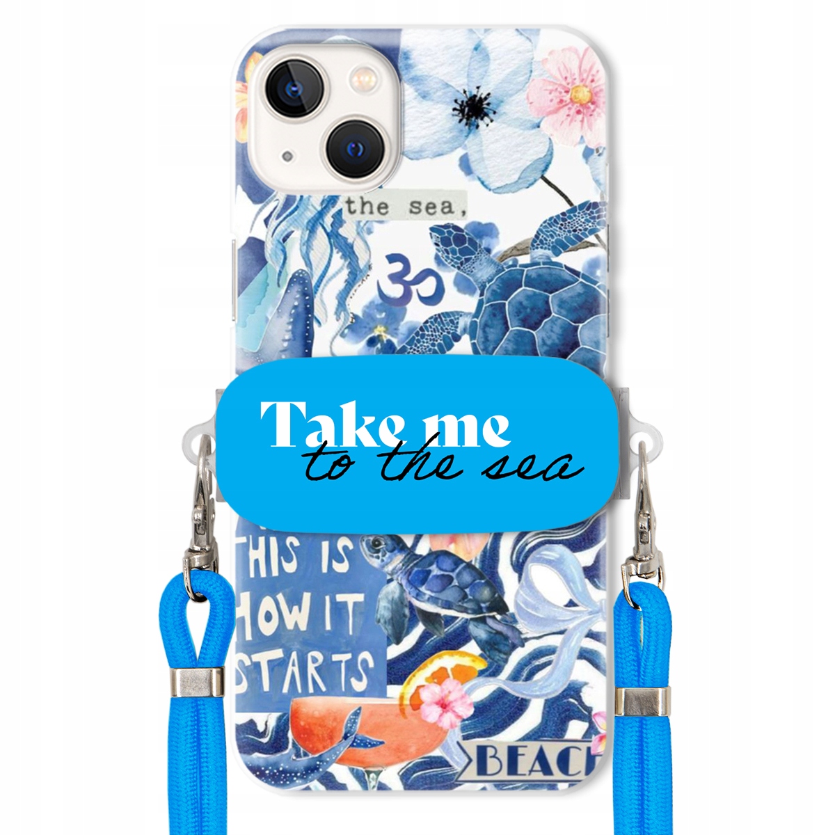 Puzdro pre iPHONE 14 Plus Premium Vodítko Modrá Držiak Take Me To The Sea