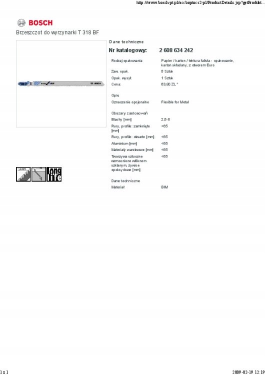 BRZESZCZOT DO WYRZYNARKI T318BF 5SZT.