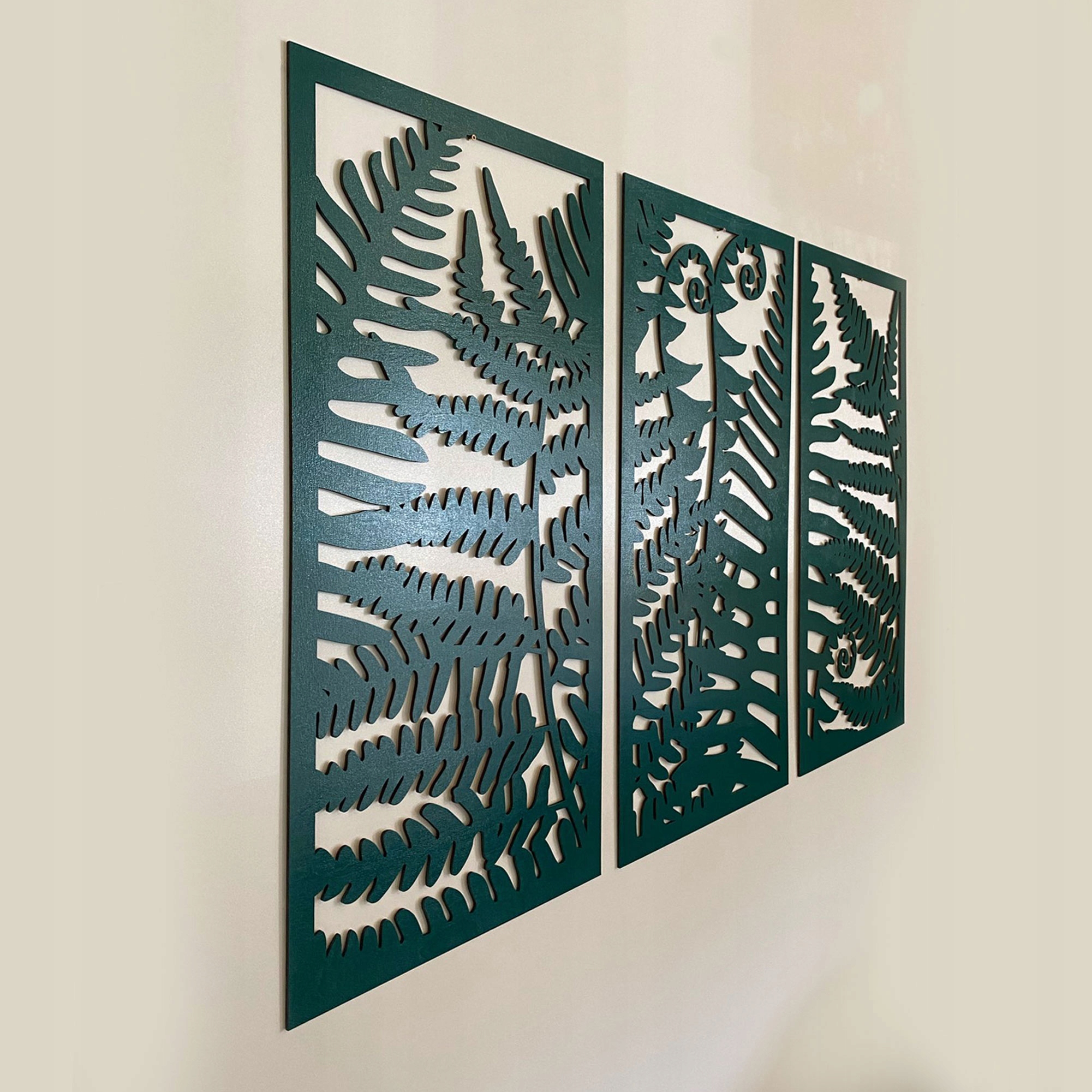 Panele Ścienne, Drewniany Tryptyk LIŚCIE PAPROCI Kod producenta MISSING DECOR