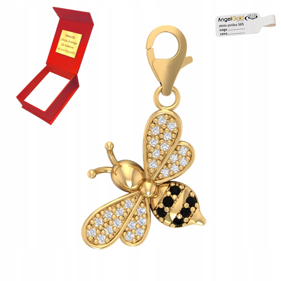 Zlatý Přívěsek Včelka Se Zirkony Zlato Pr. 585