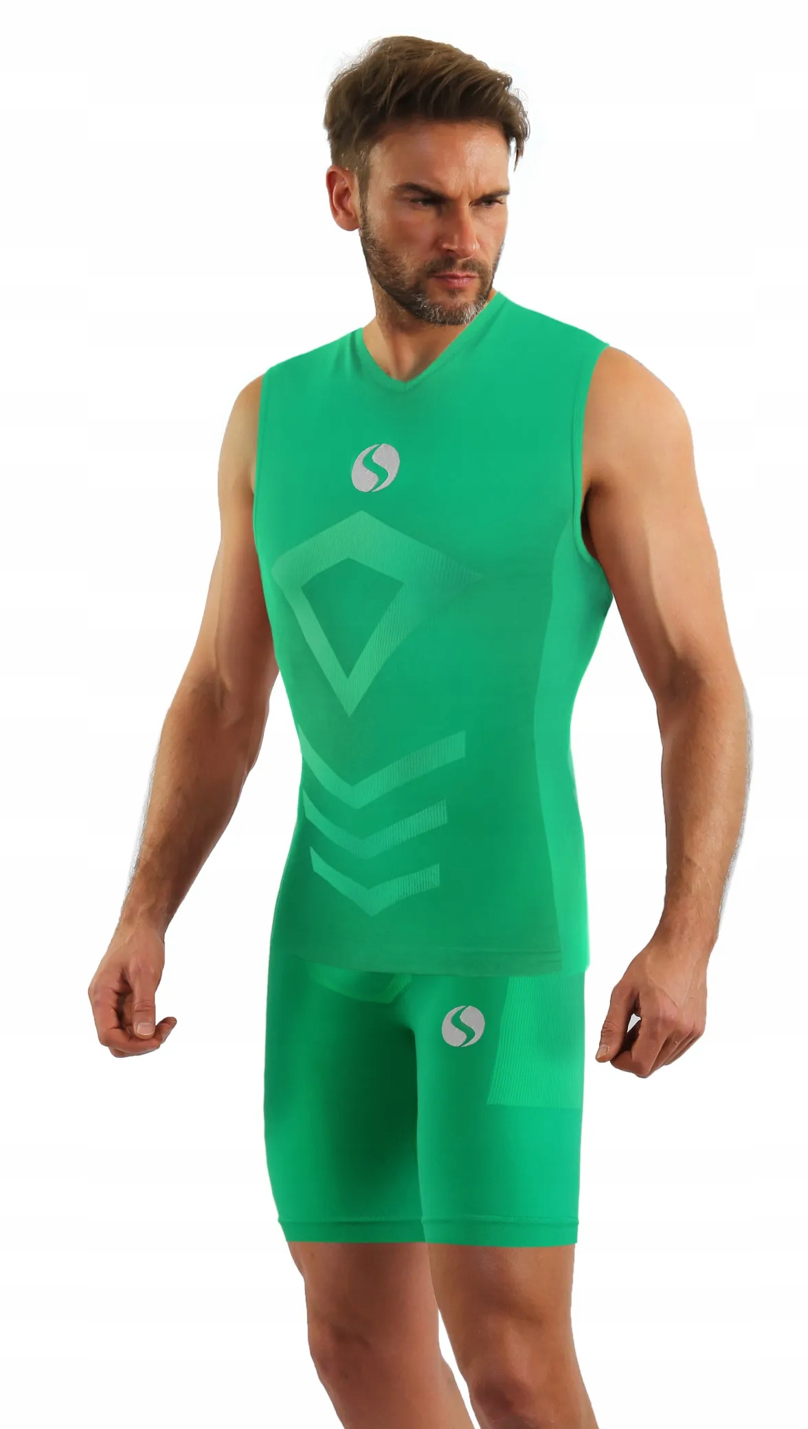 Sesto Senso Komplet Thermo pánský bezruký. kraťasy CL38, CL41 Zelená L/XL