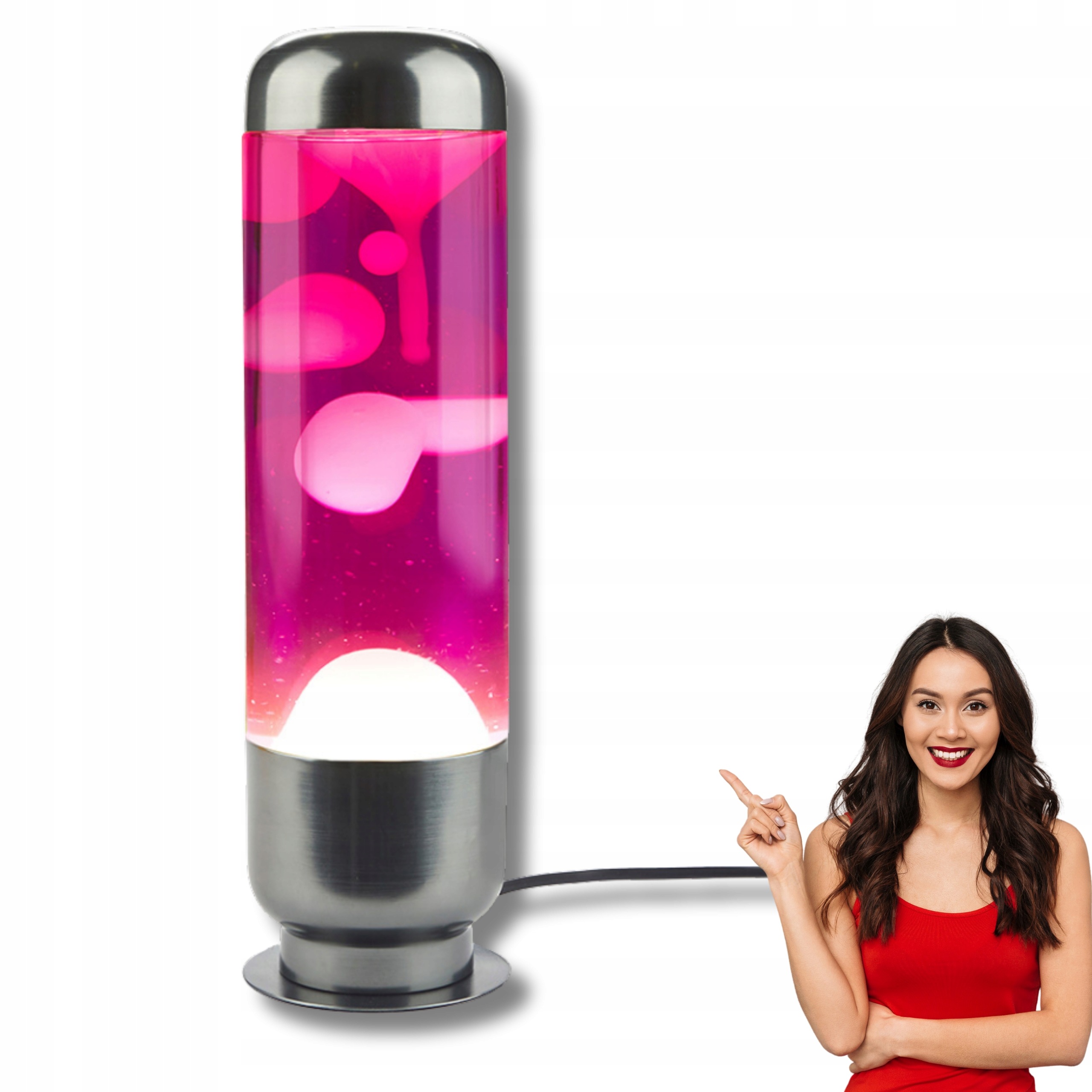 Lávová lampa Magma 35 cm Vícebarevná hliníková Noční Lampa Stolní