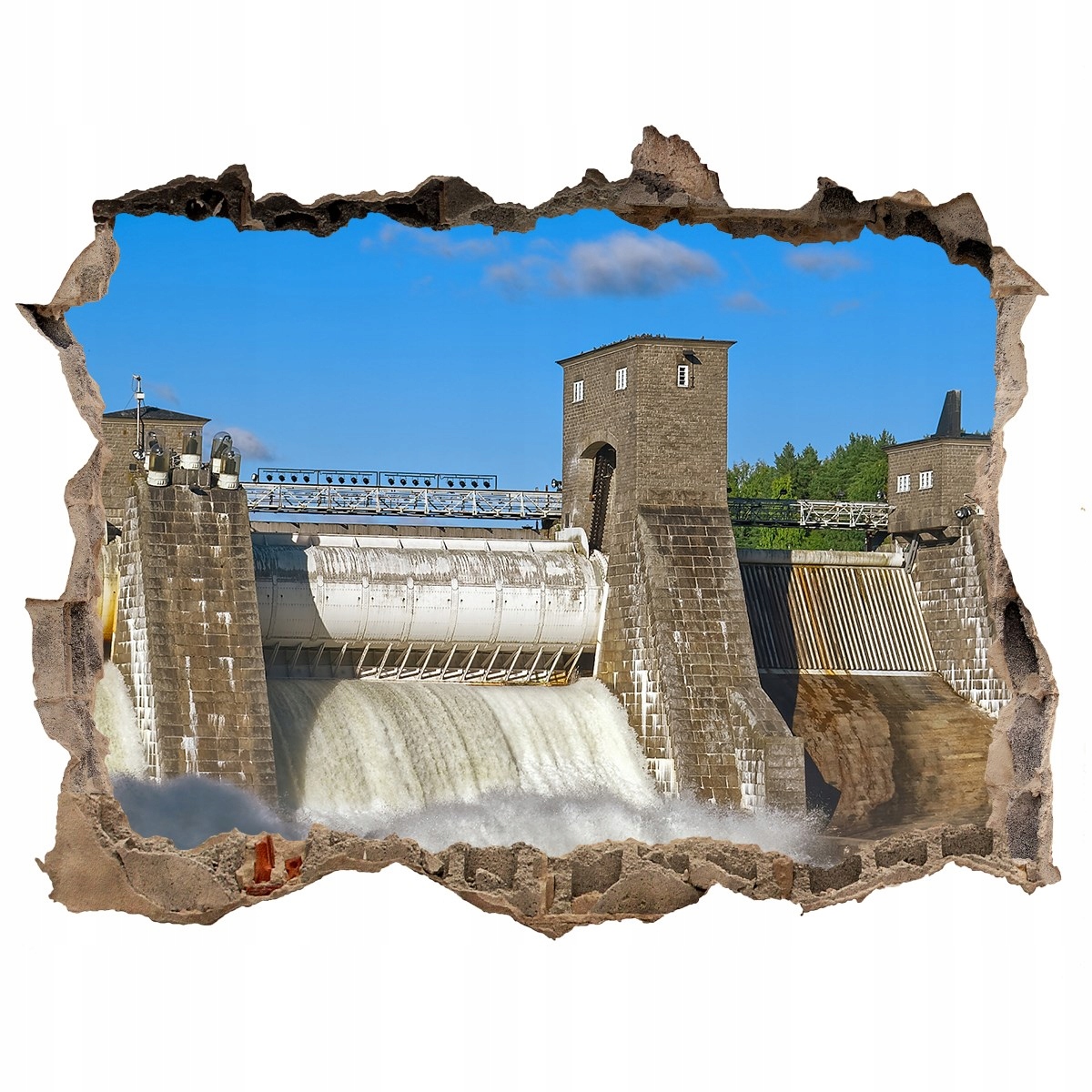 

Fototapeta dziura na ścianę 3d Zapora wodna 120x81