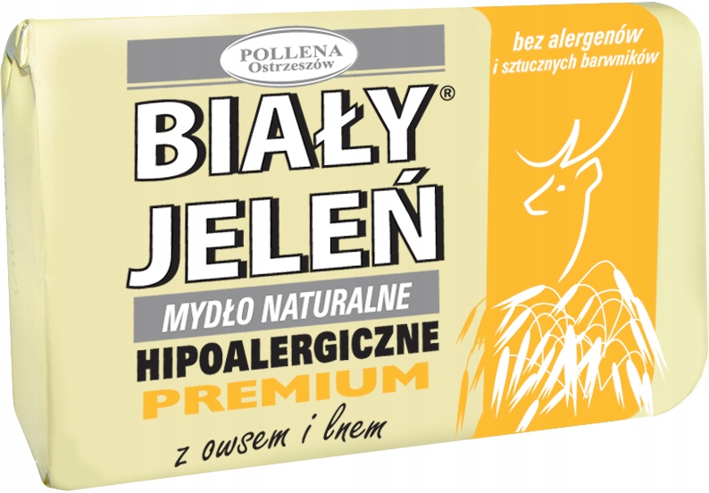 

Biały Jeleń Mydło w kostce Owies Len 100g