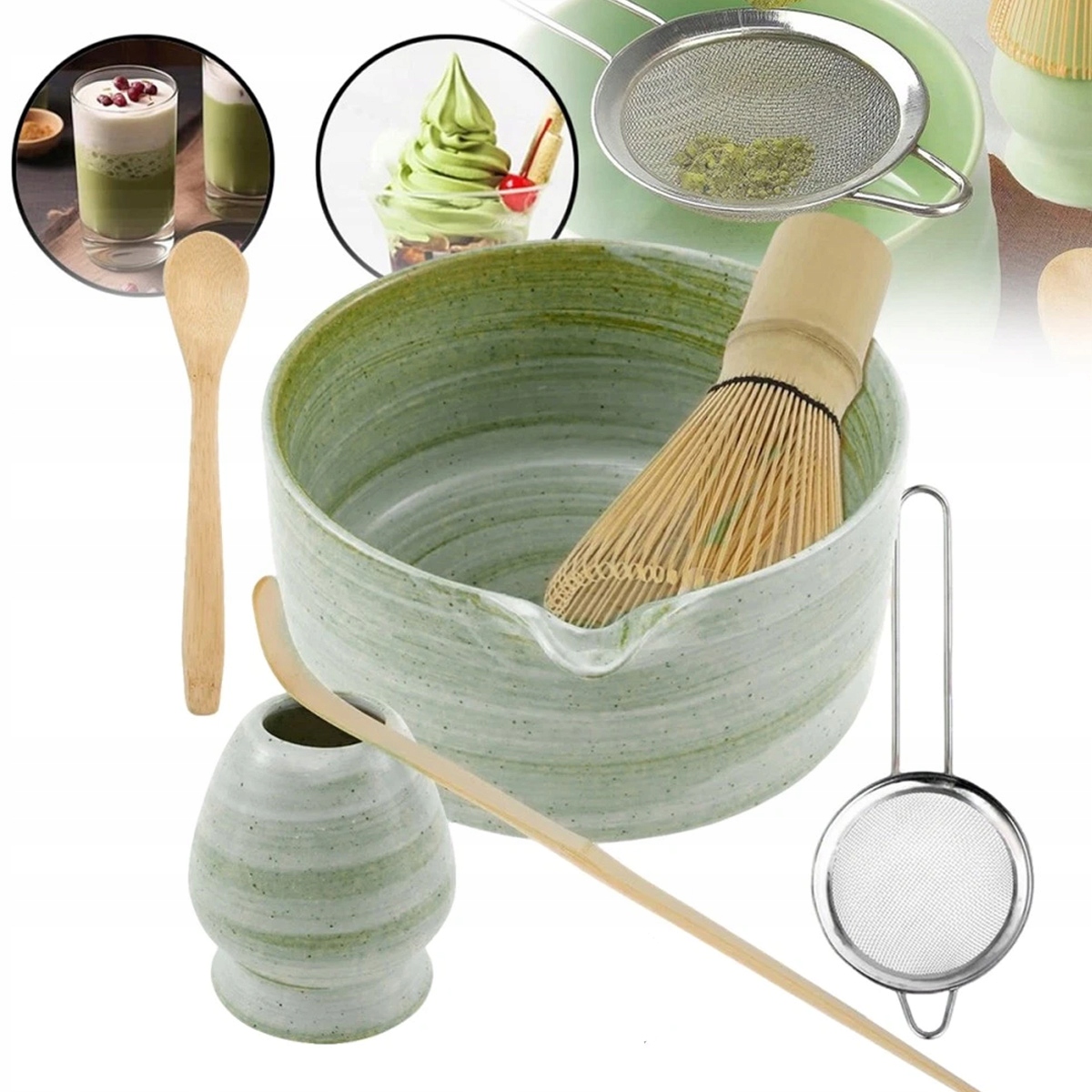 Bambusový Dárková Sada Metlička Štětec Na Čaj Matcha 6 Sada