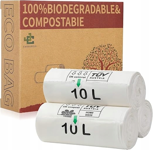 Levně Kompostovatelné Pytle Na Odpadky 10 Litrů, Velmi Silné, 100% Biologicky Rozložitelné
