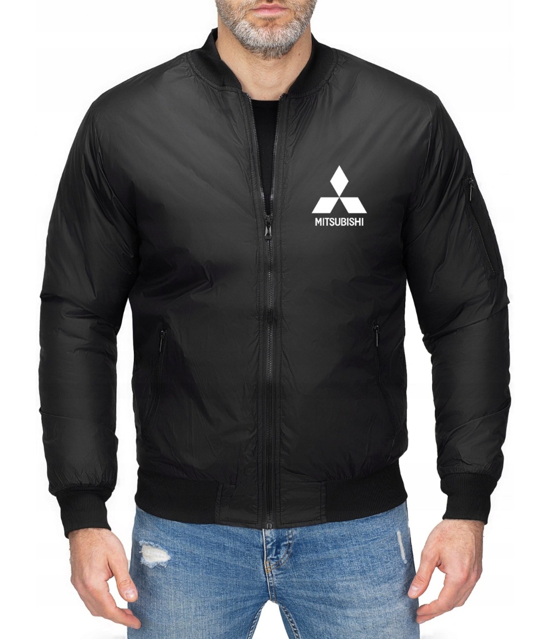 Pánská Bomberová Bunda Bomber Přechodová Mitsubishi Černá L
