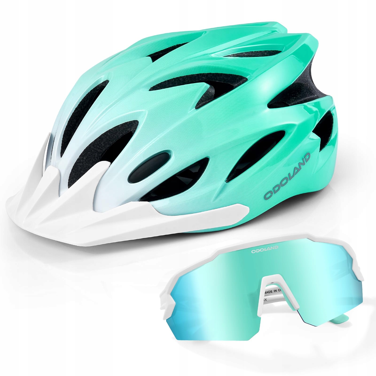 Cyklistická přilba Odoland Flash HT-12 Green White L 54-62 cm