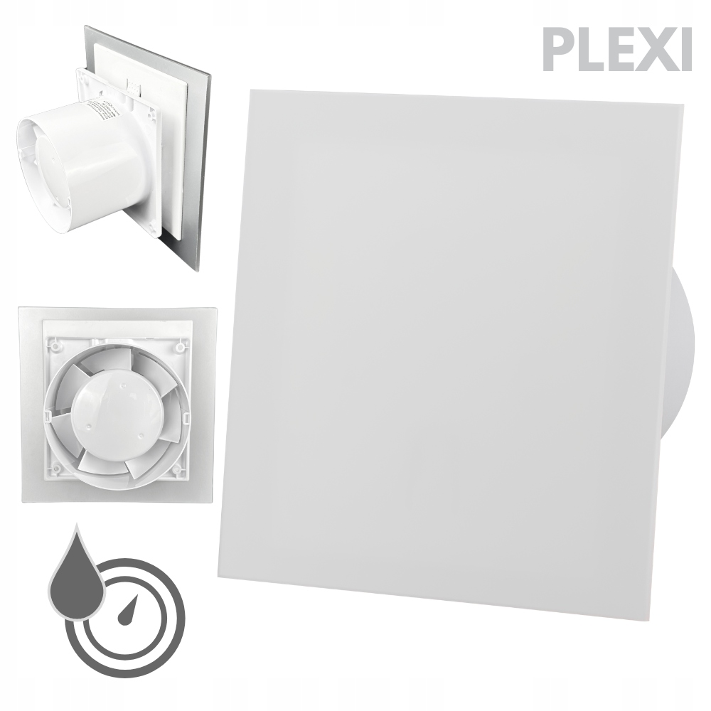 Koupelnový ventilátor Drim 100 (hs+ts) Plexi bílý matný
