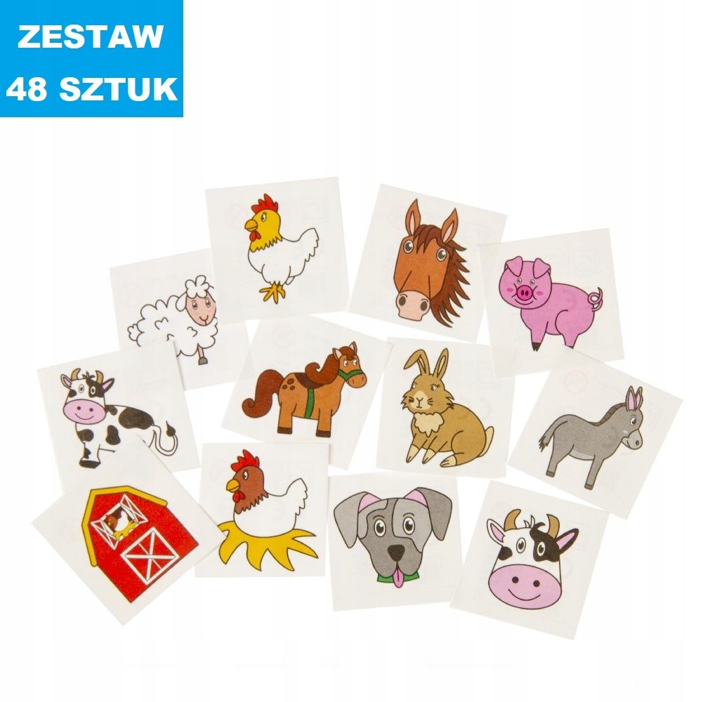 

Tatuaż Wodny "zwierzątka-mix" 48 szt.
