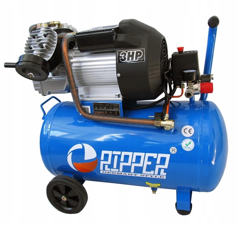 KOMPRESOR OLEJOWY SPRĘŻARKA 50L 3HP 2 TŁOKI 230V REDUKTOR Marka Ripper