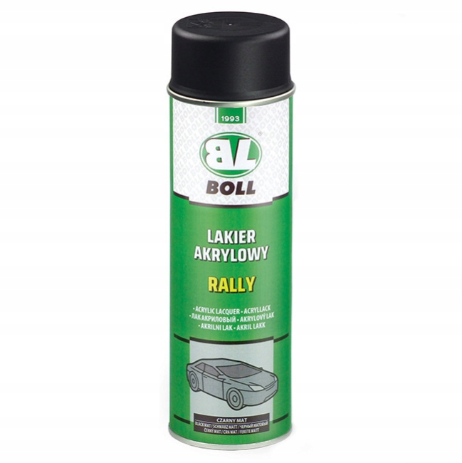 

Lakier akrylowy Czarny Mat 500ml spray Boll Rally