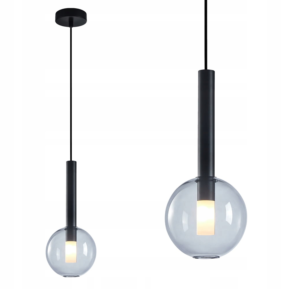 Závěsná lampa s černým skleněným stínidlem Niko Black 1xG9 fi 150 ML0331 Milagro