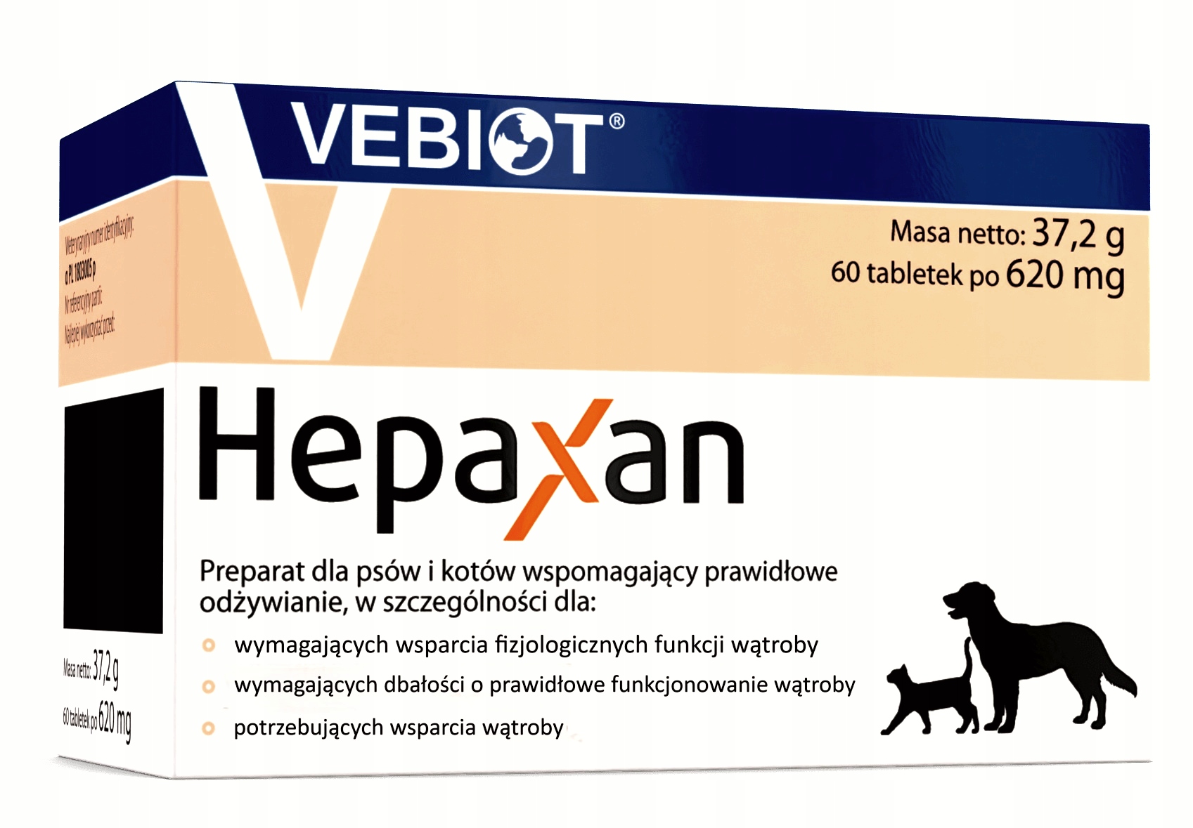 Vebiot Hepaxan dog i cat, 60 tabletek na wątrobę