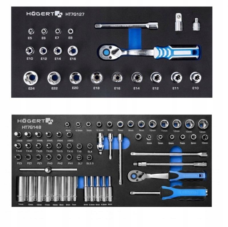 HOGERT TECHNIK SZAFKA NARZĘDZIOWA Z WYPOSAŻENIEM 252 ELEMENTÓW HT7G058 Marka Hoegert Technik