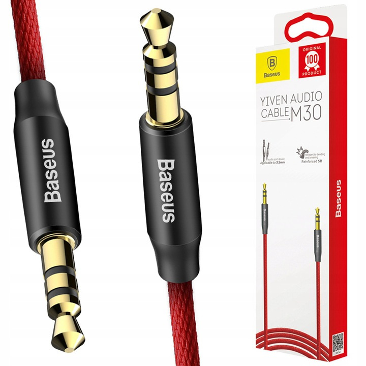 

1,5m Baseus M30 kabel mini-jack 150cm oplot nylon