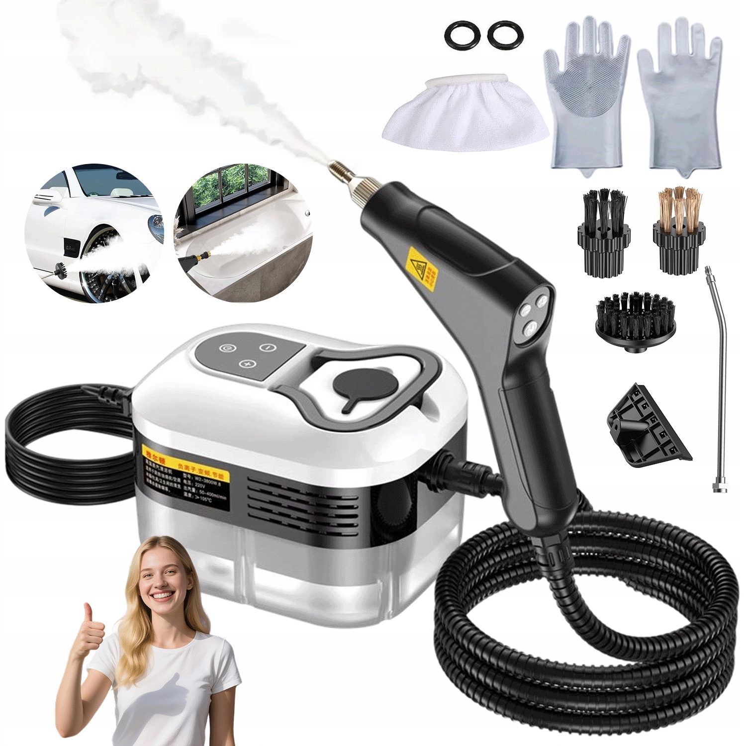 Parní Čistič Vysavač 2500 W 4.5 Bar 1200 ML Do Kuchyně Auta Nábytku