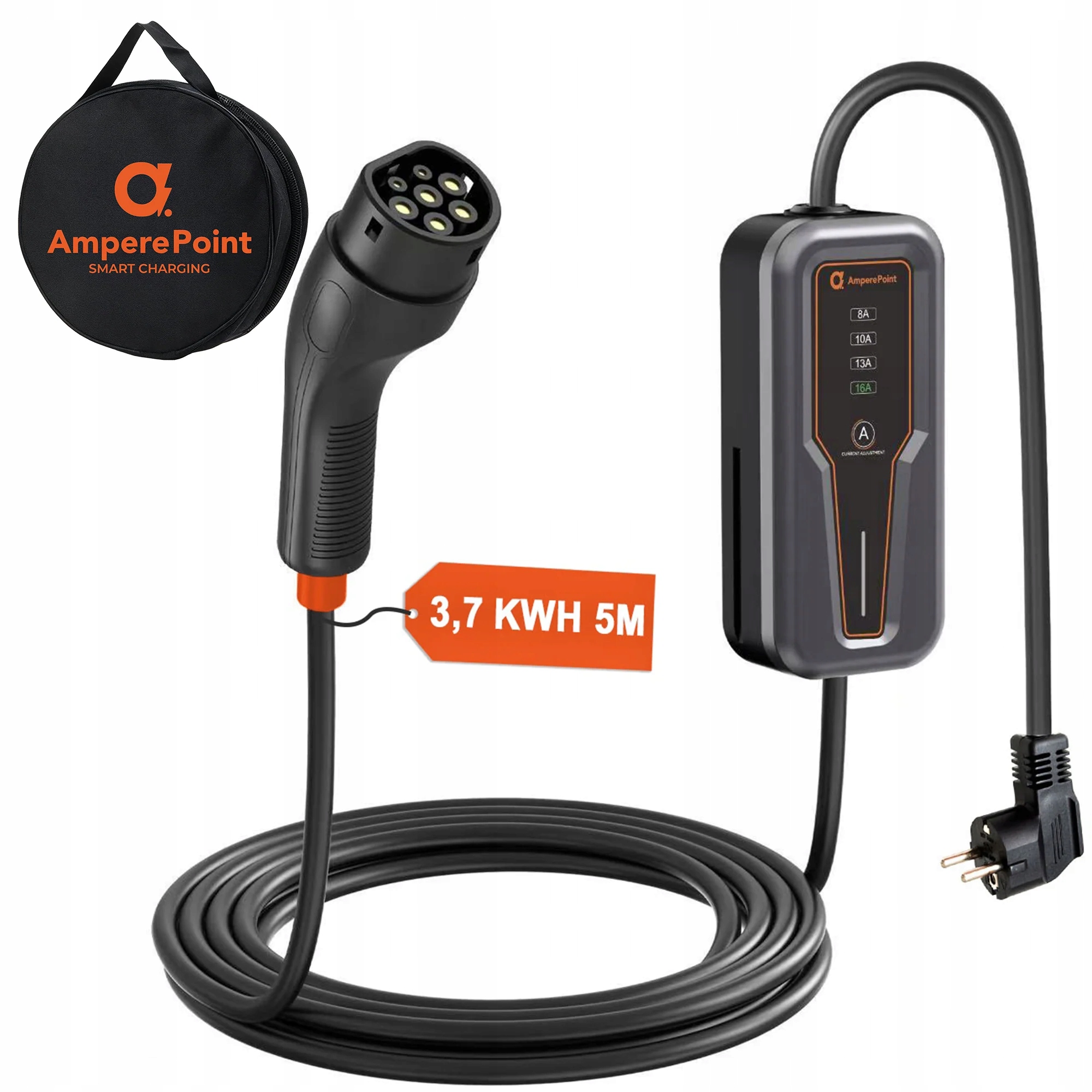 Mobilní nabíječka Ev Ampere Point B35 3,7 kW kabel 5M Taška 8-16A