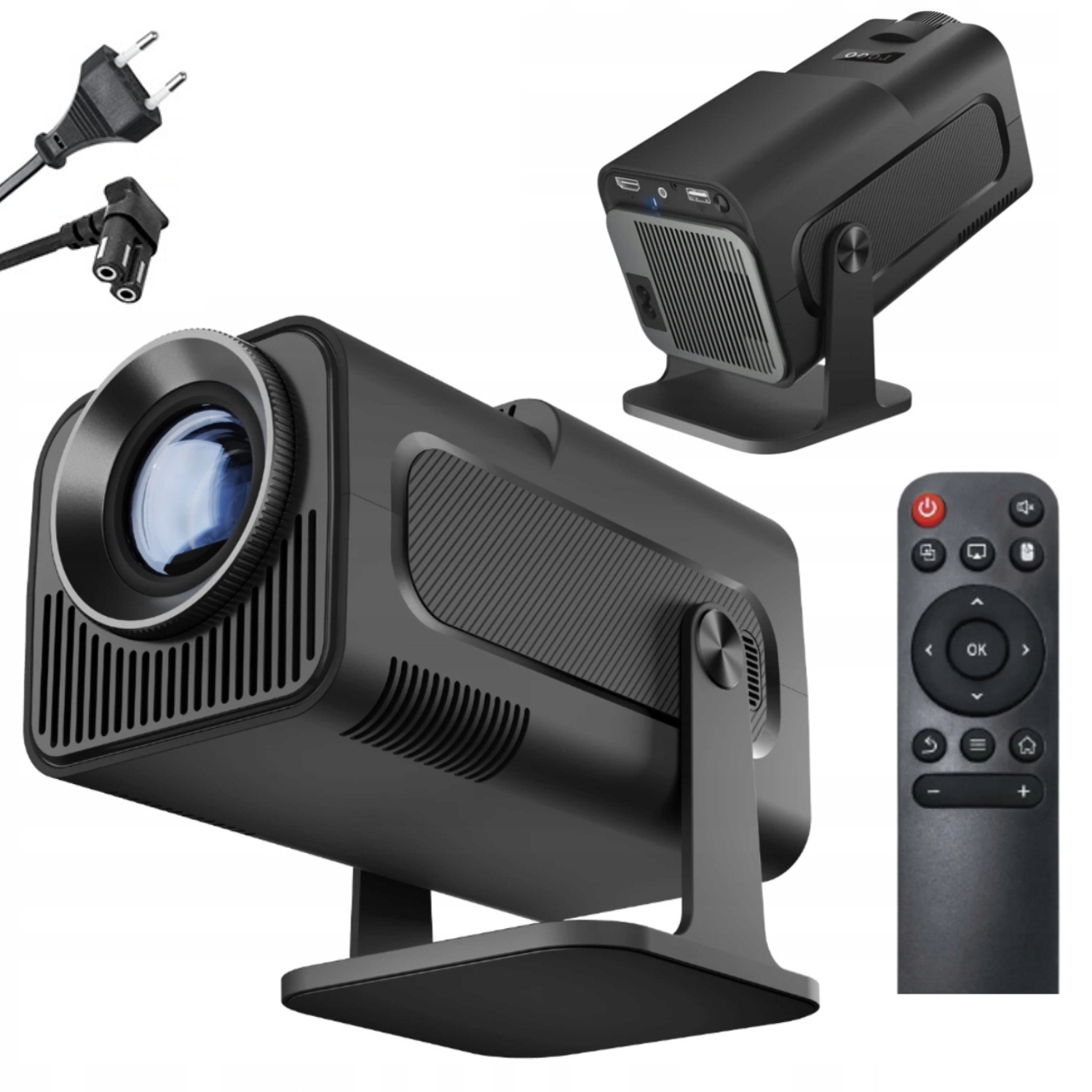 PROJEKTOR RZUTNIK ANDROID TV WIFI FULL HD PRZENOŚNY SMART GŁOŚNIK OBROTOWY Marka bez marki