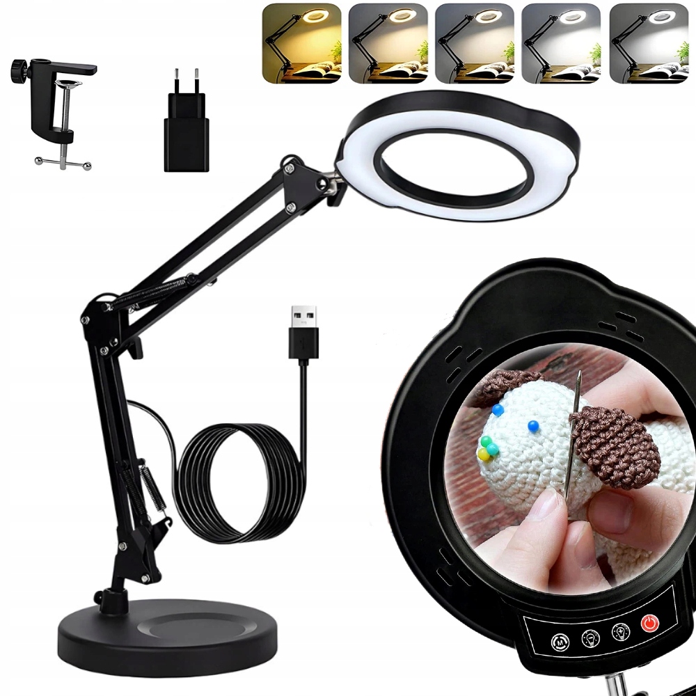 Lampa s zvětšovacím sklem Kosmetická lupa Sklo Led lampa 10X