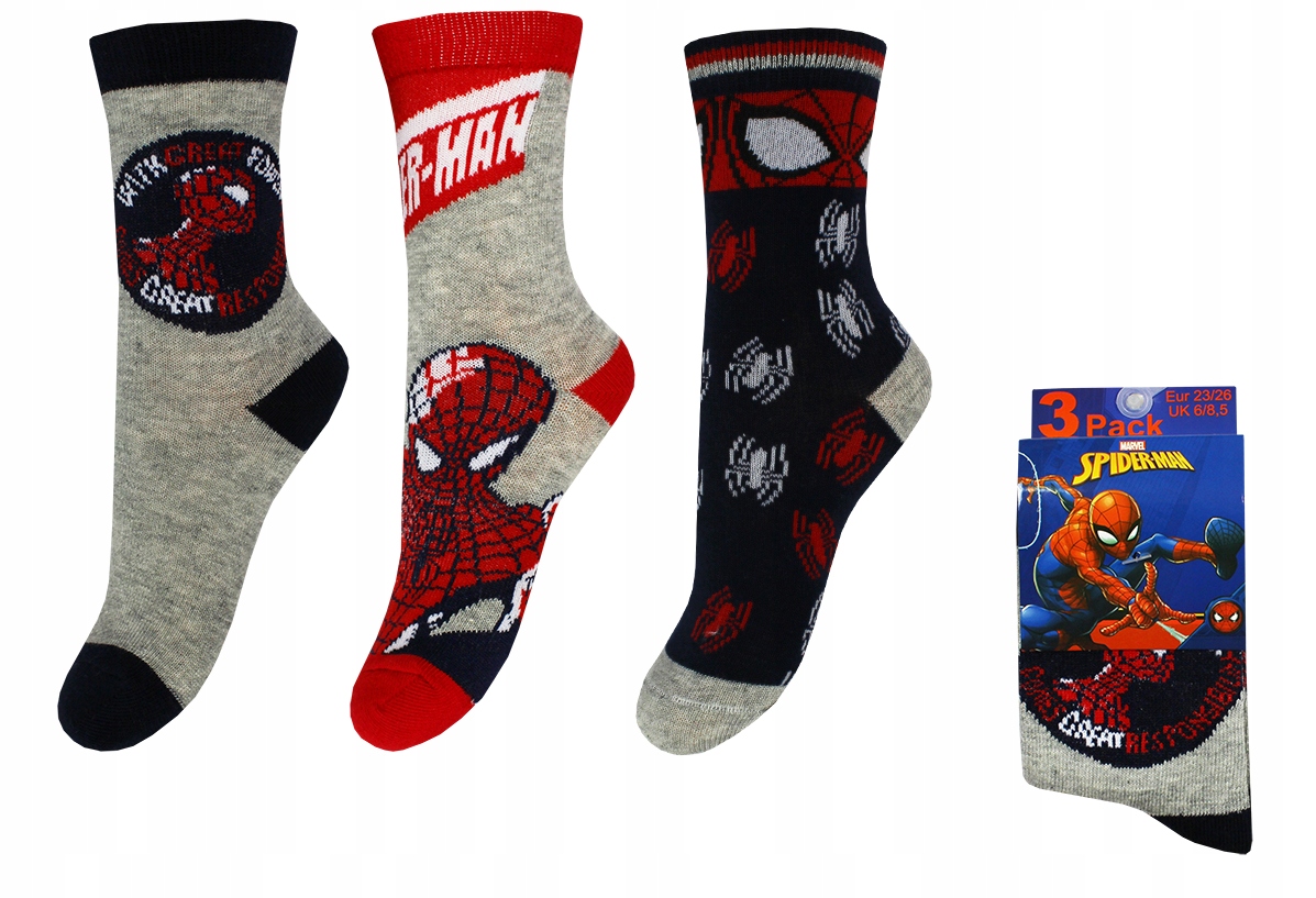 

Spiderman Marvel Skarpetki Dla Dziecka 3-PAK 23/26