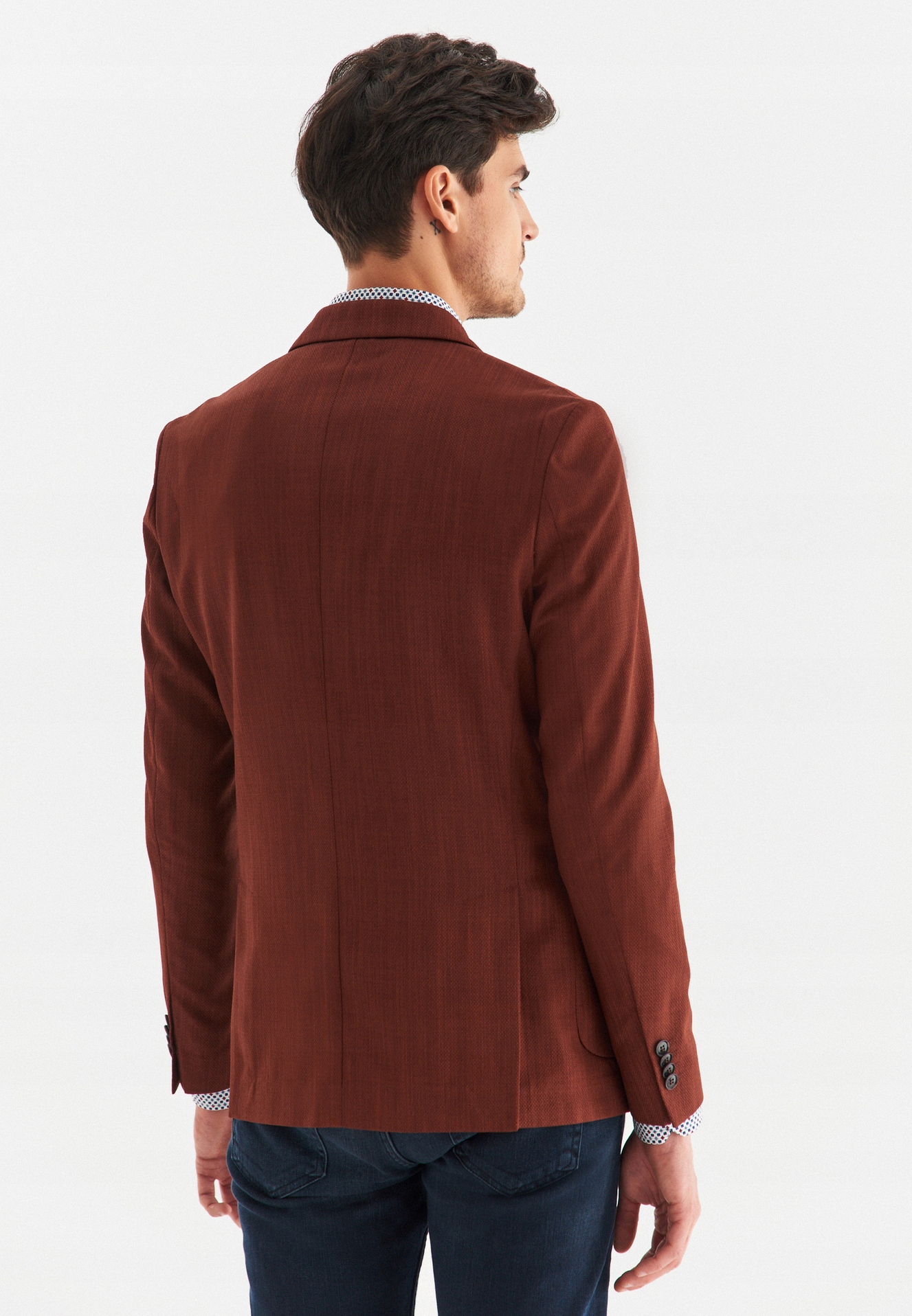 Jednorzędowa marynarka męska ruda PAKO LORENTE 58 Fason slim