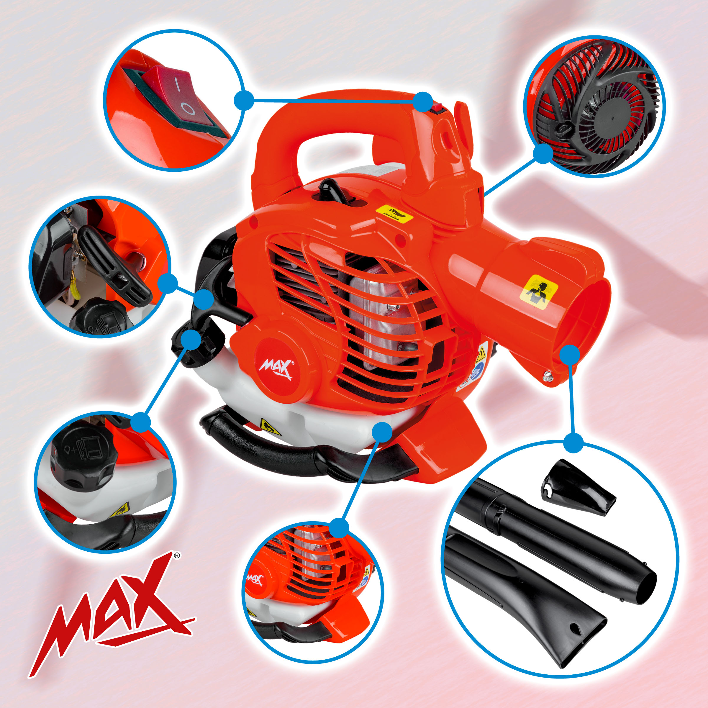 DMUCHAWA SPALINOWA ODKURZACZ DO LIŚCI ŚNIEGU DMUCHAWA OGRODOWA NADMUCH MOC Zasilanie spalinowe