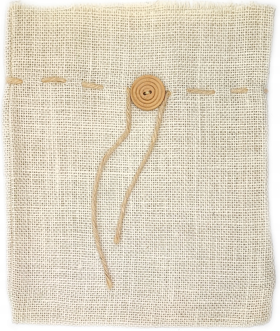 

Worek jutowy prezentowy Ozdobny Guzik 25x20 biały