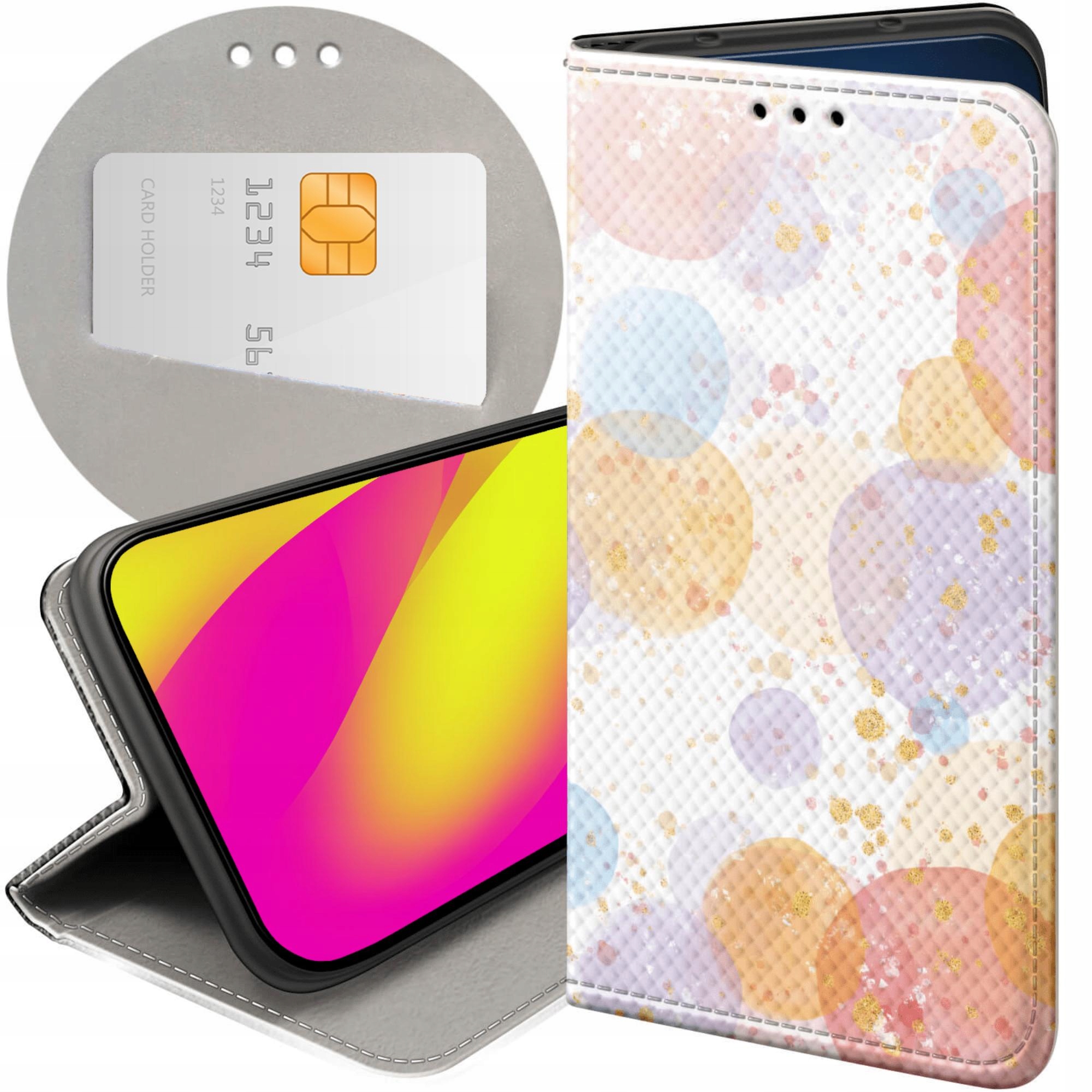 Etui Z Klapką Do Motorola Moto G14 Watercolor Akwarela Obraz Futerał